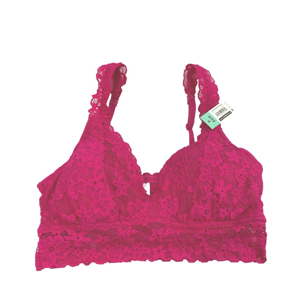 Womens Fuschia Pink Lace Bralette‎ Juniors Small Layering Top Coquette Fairy